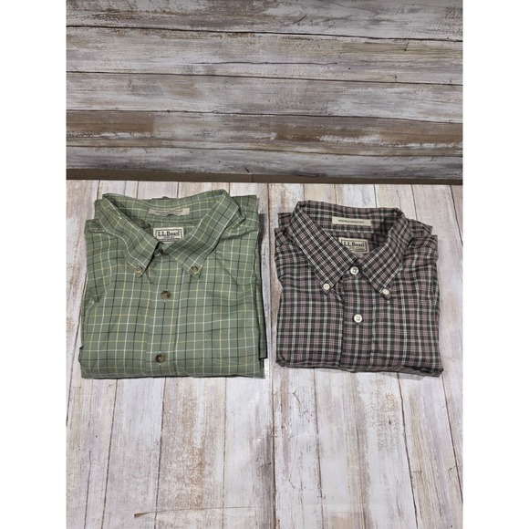 L.L. Bean Other - 1- L.L. Bean Mens XXL Tall & 1-XL Wrinkle Resistant Traditional Fit Plaid Shirts
